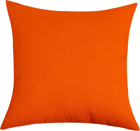 TangDepot Handmade Decorative Solid 100% Cotton Canvas Throw Pillow Covers, 26"x26" (Orange)