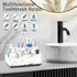 Electric Toothbrush Holder for Bathroom, White Marble Pattern Vanity Organizer Tray, Kids Desk Storage Compartment