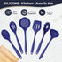 Culinary Couture Blue Silicone Kitchen Utensils Set of 6, Non-Stick Heat-Resistant with Steel Inner Core