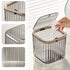 Tomonobu Mini Trash Can with Lid, Transparent Small Garbage Can, Removable Tiny Wastebasket for Countertop, Bathroom,