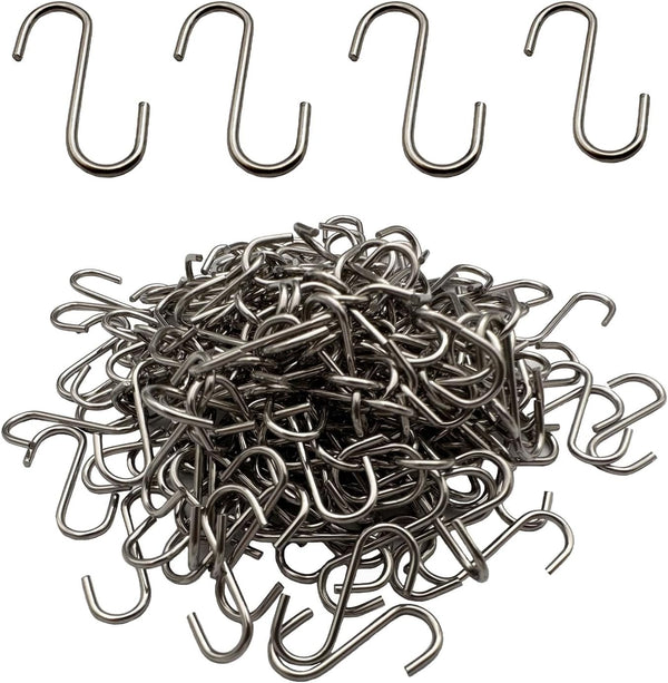 200 Pcs Mini S Hooks 0.8 Inch Stainless Steel Small S Shaped Hooks for DIY Christmas Ornament Jewelry Hanging