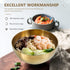 Decorative Gold Bowl by Healeved, Large Stainless Steel Mixing Bowl, Golden Food Containers for Kitchen Cooking