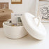 Handmade Cotton Rope Storage Basket with Lid, White Rope Bin for Makeup, Sundries, Snack, Needles - Desktop Storage Box