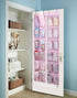 MISSLO Kids Over the Door Shoe Organizer, 12 Mesh Pockets, Baby Hanging Shoe Rack for Girl, Women, Men, Toddler, Pink