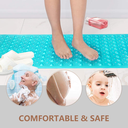 40 16 Inch 200 Sheepping Baby Bath Mat Non Slip Extra Long Bathtub Mat for Kids X - Eco Friendly Bath Tub Mat with Big
