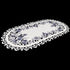 Embroidered Delft Blue Onion Flower Table Runner - Dresser Scarf Doily (14Wx27L)