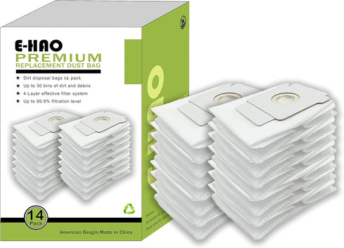 14 Pack Vacuum Bags for iRobot Roomba - i & s & j Series, Replacement Dust Bags for j6+/j7+/j8+/i1+/i2+/i3+