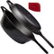 Cuisinel Cast Iron Skillet + Lid, 2-In-1 Multi Cooker, 3-Qt Dutch Oven, Pre-Seasoned Oven Cookware