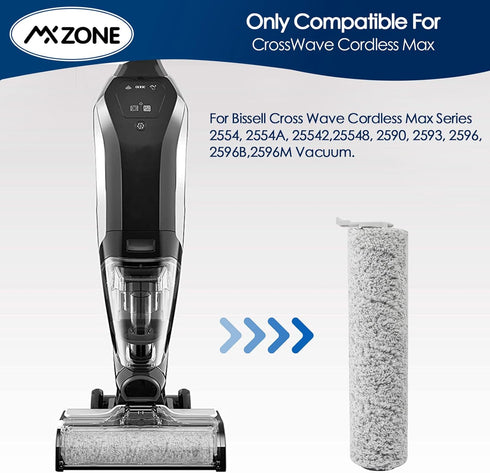 2554 2590 2593 2596, 35151 3513, Replacement Wood Floor Brush Roller for Bissell CrossWave Cordless Max for HydroSteam