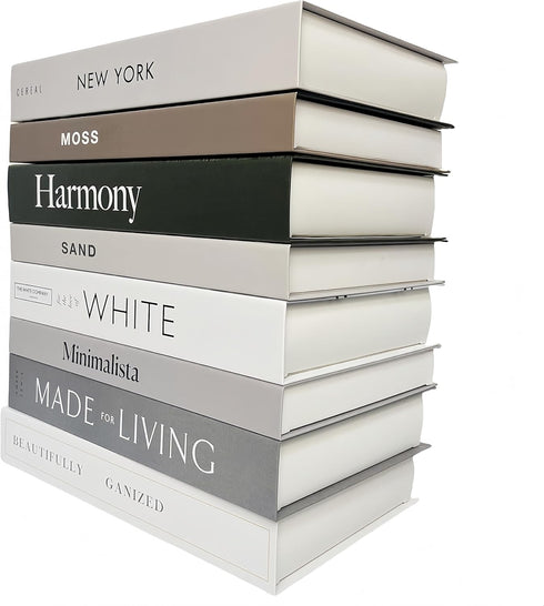 Ediactcyl 8 Pack (M68) Decorative Books, Decoration Faux Books for Hardcover Home Decor | Fake Book Stacks Display