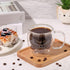 Patelai Cute Bear Tea Cup, Double Wall Glass Milk Coffee Mug with Handle, Insulated Birthday Gift for Women Men (White)