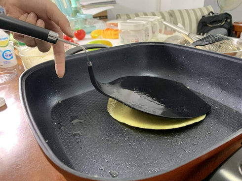 TENTA Kitchen Grip-EZ Premium Chef Series Round Flexible Large Spatula - Heat Resistant, Black