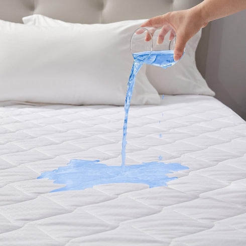 SLEEP ZONE Waterproof Mattress Protector Pad King Machine Washable, Breathable Mattress Topper with Deep Pockets