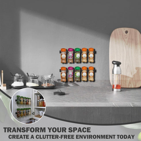 Generic 3-Pack, 15 Adhesive Spice Clips Heavy-Duty Spice Organizer for Cabinet Doors, Pantry & RV, Space-Saving Kitchen