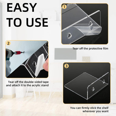 Acrylic Wall Shelves for Storage,Floating Shelf,Clear Display Shelves,Ledges for Pop Figures Plant Organizer for Toy