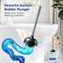 Set HAMITOR Toilet Plunger and Brush for Bathroom Cleaning with Extented Handle - Heavy Duty Toilet Plunger Combo