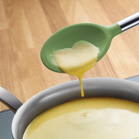 Tovolo Silicone Mixing Spoon with Stainless Steel Handle, Scratch-Resistant & Heat-Resistant Kitchen Utensil