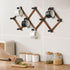 WGFKVAS 2 Pack Accordion Hat Rack for Wall, Expandable Wooden Coat Rack with 10 Peg Hooks for Hats and Coats