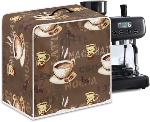 Coffee Maker Dust Cover Monstera, Foldable Washable Coffee Machine Cover with Top Handle, Protective Covers Home