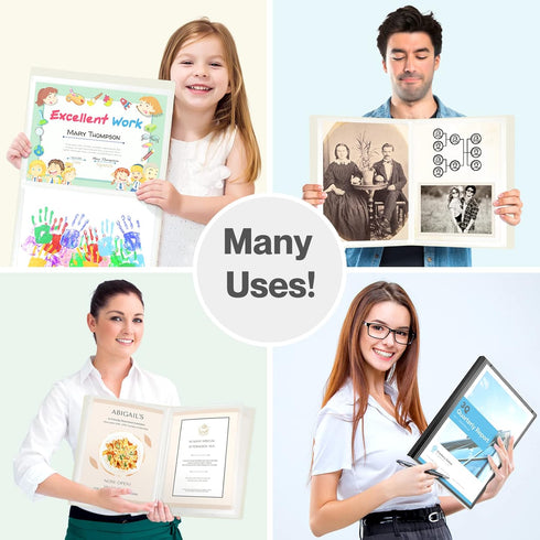 CRANBURY Art Portfolio 9x12 Binder - (Black), 9 x 12 Binder with 24 Clear Sleeves, Displays 48 Pages, Customizable Cover, A4 Binder for Kids Art, Presentations, Watercolors, Certificates, etc. by CRANBURY