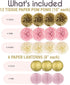 EpiqueOne 22-Piece Tissue Paper Pom Poms Party Set, Pink, Gold & Ivory for Birthdays, Showers & More