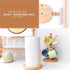 Paper Towel Holder, Large Base Dia 7" Wooden Natural Color Stand for Kitchen Bathroom, ZJ281Y