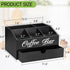 Coffee Bar Organizer Countertop, Wooden Accessories with Drawer, Coffee Station Organizer for Coffee Pods Holder