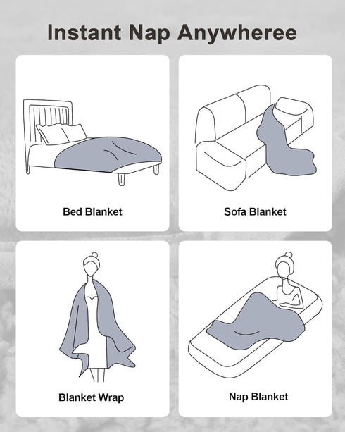 15lbs Cozy W60 L80, Weighted Blanket for Adults, Ultra-Soft Sherpa Fleece Reversible Weighted Throw Blanket