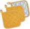 DII Basic Terry Collection Quilted Potholder, 100% Cotton, Mustard, 3 Piece