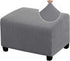 PrinceDeco Stretch Ottoman Cover Ottoman Slipcovers Rectangle for Living Room Foot Stool