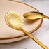 Chengu 8 Pieces Flower Coffee Tea Spoons Stainless Steel Sugar Spoons Set, 8 Different Patterns (Gold)