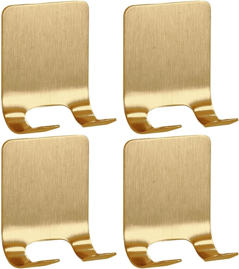 4 Pcs Gold Razor Loofah Holder for Shower Self Adhesive Waterproof Shaver Hooks Waterproof for wall Metal Heavy Duty