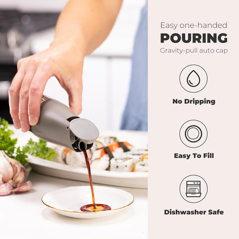 Set, 5.8Oz Set Zuutii Olive Oil and Vinegar Dispenser Glass Oil Bottle for Kitchen, Soy Sauce Bottle with Drip-Free