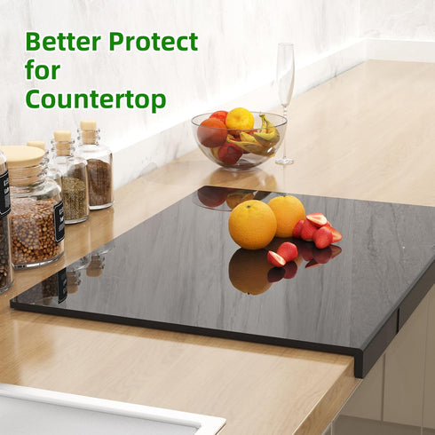 Acrylic Cutting Board with Counter Lip, 60% Thicker & Durable, BPA-Free Kitchen Tool, Easy to Clean