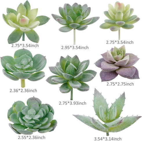 Augshy Artificial Succulents, 16 Pack Fake Plants for Decorative Garden Arrangement