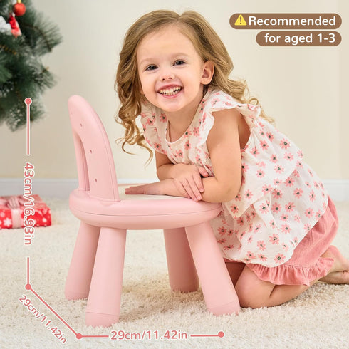 1-3, KidBloom Toddler Chair, Sturdy Anti-Tip Kids Chair, Lightweight Small Plastic Child Chair for Toddlers Rainbow