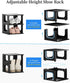 5 Closet HAIXIN Shoe Organizer Rack for Small Spaces Tier Plastic Vertical Narrow Shelves for Black Shoe Holder, Stand