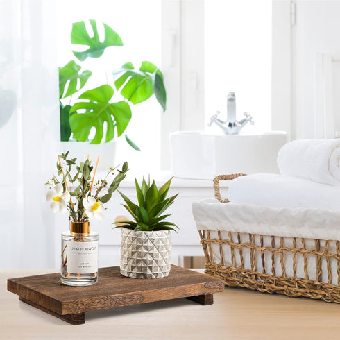 2 Counter Tiamon Pcs Wood Pedestal Stand Riser Wood Riser Soap Stand for Bathroom Farmhouse Soap Tray for Home Kitchen