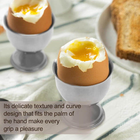 2 Bonsicoky Pcs Silver Egg Cups - Stainless Steel Egg Holder - Egg Tray Kitchen Tool for Soft & Hard Boiled Eggs