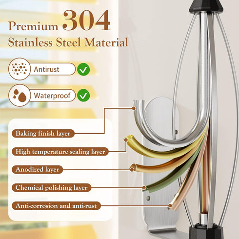 Paper Towel Holder Under Cabinet + Towel Robe Hooks, Single Hand Operable Under Cabinet Paper Towel Holder with Damping
