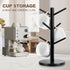 Mug Tree, Thicker Base Coffee Cup Holder for Countertop, Sturdy Wood Coffee Tree Mug Holder Stand with 6 Hooks, Non-Slip Mug Rack for Home Storage and Organizer, Coffee Mug Hanger by Fertoriy