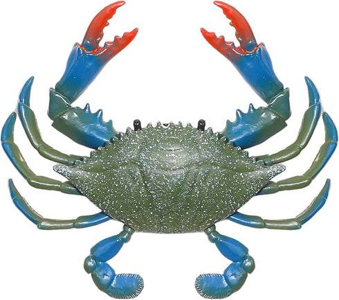 RAYNAG Fake Plastic Blue Crab, 6 Inch Simulated Sea Animal Crab Figurine