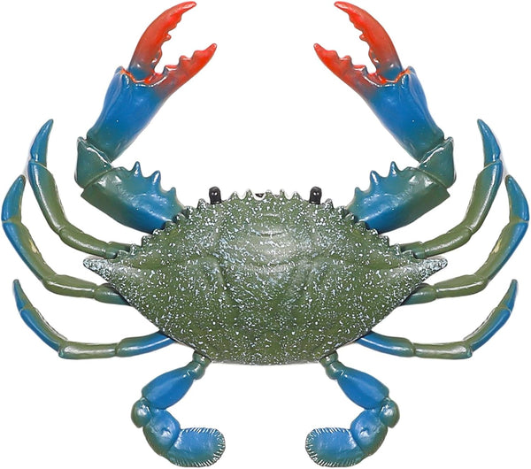 RAYNAG Fake Plastic Blue Crab, 6 Inch Simulated Sea Animal Crab Figurine