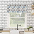 Valances Curtains for Living Room, Retro Blue Moroccan Geometric Pattern Semi Sheer Valance, 42''x12''