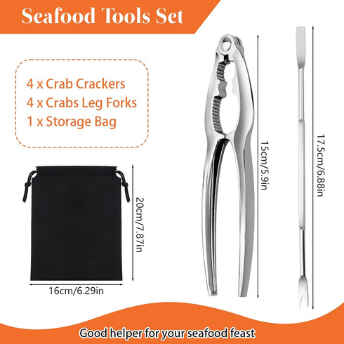 8 Set, 4 4 Set Pcs Crab Crackers and Tools Lobster Crackers and Picks, Crab Leg Cracker Tool, pcs Nut Crackers, pcs