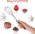 Whisk for Cooking, Stainless Steel Wire Wooden Handle Kitchen Hand Whisk for Blending, Beating, Stirring