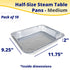IDL Packaging Half-Size Aluminum Steam Table Pans, Medium, 13" x 11" x 2" (Pack of 10)