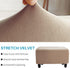 Ottoman Cover, Stretch Rectangle Velvet Ottoman Slipcovers of Foot Stool for Living Room, Folding Storage Furniture