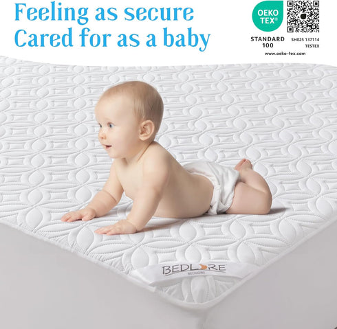 BEDLORE Waterproof Mattress Protector, California King Size Noiseless Mattress Pad with Deep Pocket 6"-18", Washable