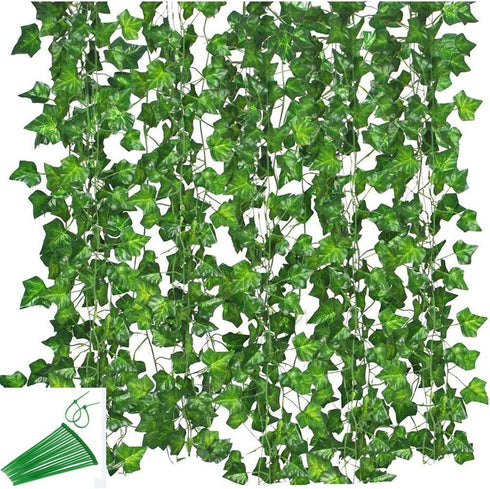 KUPOO 12 Strands 84 Feet Artificial Ivy Leaf Plants Vine Hanging Garland for Wedding Party Decoration